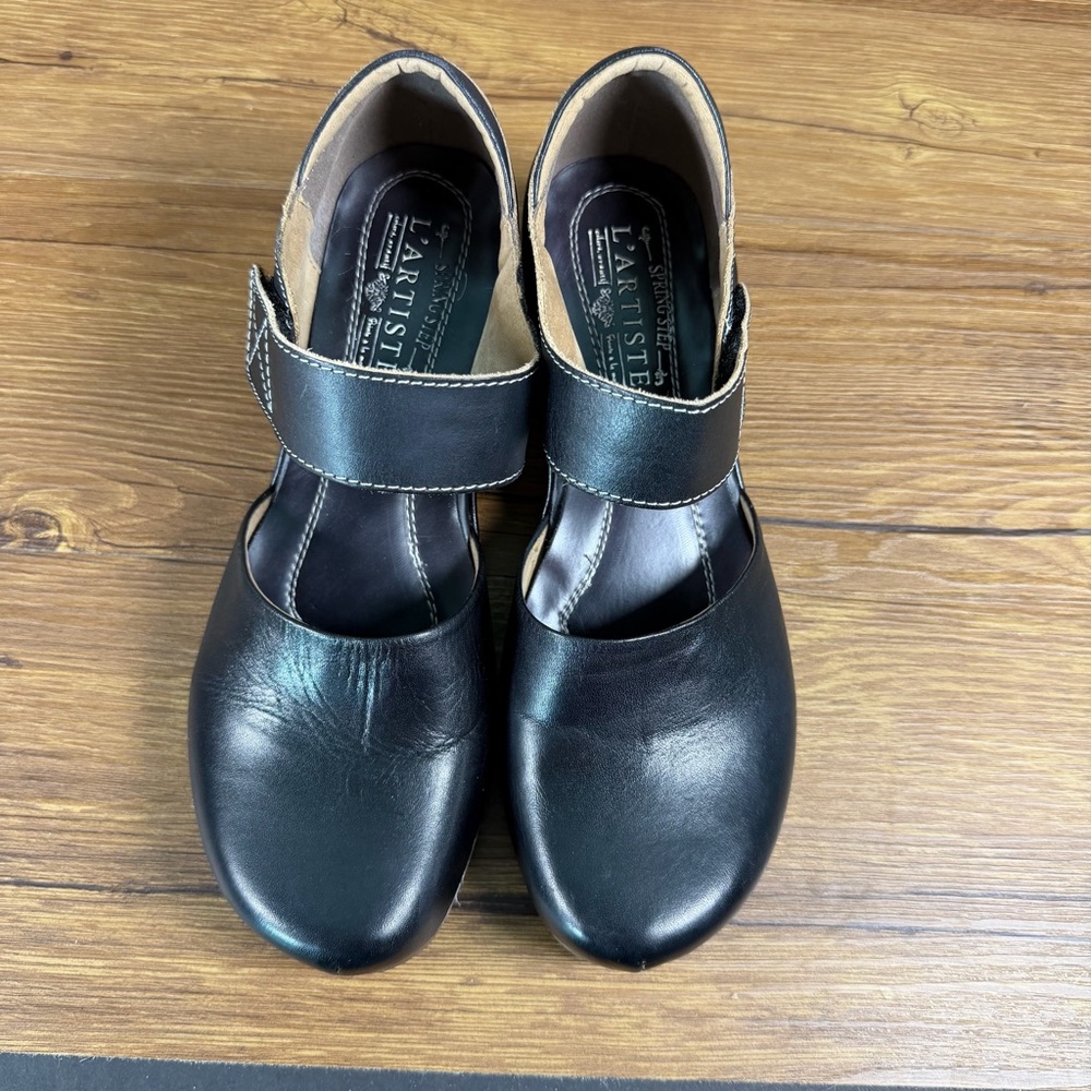 L’Artiste Sprint Step ‘Gloss’ Mary Jane Wedge Shoe Black Women’s Size 9 (40) - Picture 10 of 12